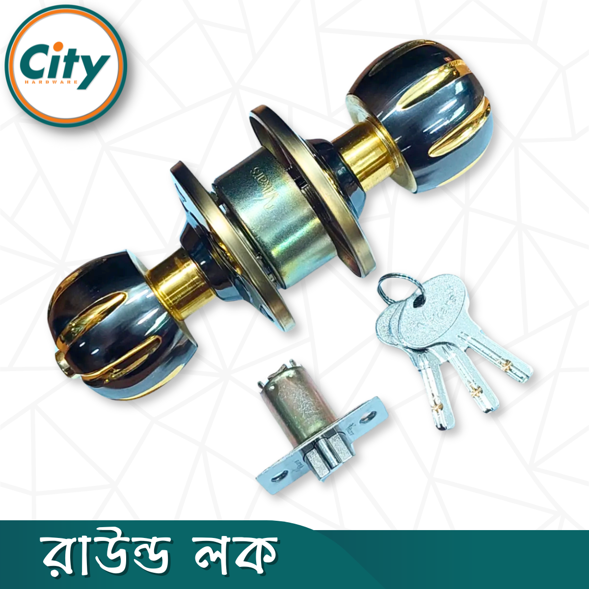 প্রিমিয়াম কোয়ালিটি রাউন্ড লক কাঠের দরজার লক সিলিন্ড্রিক্যাল লক ডাবল সাইডেড রুম ডোর লক_img_3