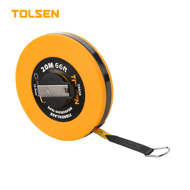 TOLSEN 35020 Fiberglass Measuring Tape, 20M (66ft) x 12.5mm, Metric & Inch, ABS Case, Nickel Plated Handle | Model: 35020