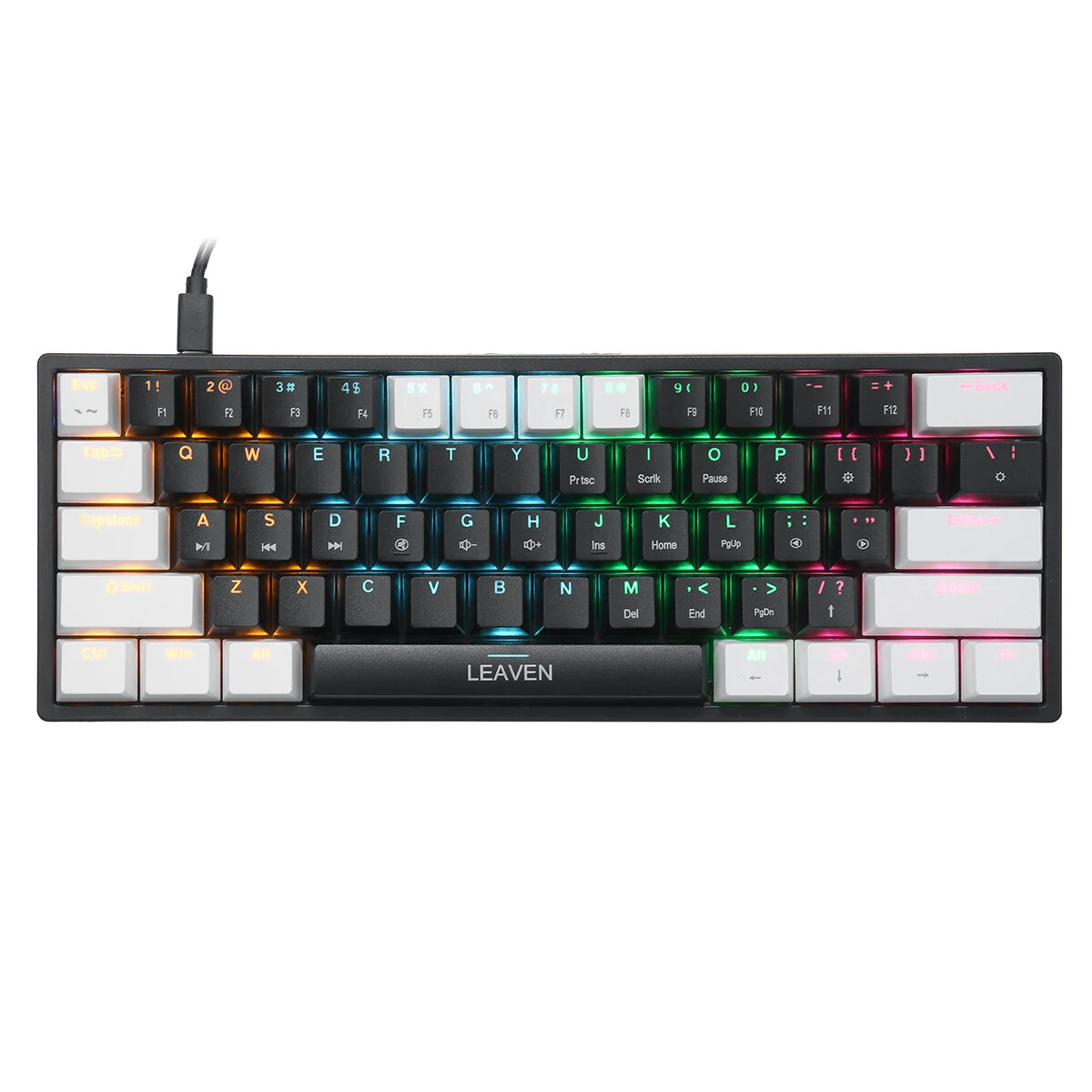 (Sold Out) LEAVEN K620 Wired Hot-Swappable Gaming Mechanical Keyboard - Blue & Red Switch_img_3