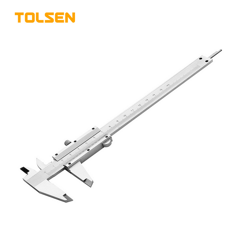 TOLSEN 35048 6" Steel Analog Vernier Caliper | 0-150mm | Accuracy 0.05mm | Carbon Steel | Chrome Plated | Four-Way Measurement | Hard Case | Model: 35048