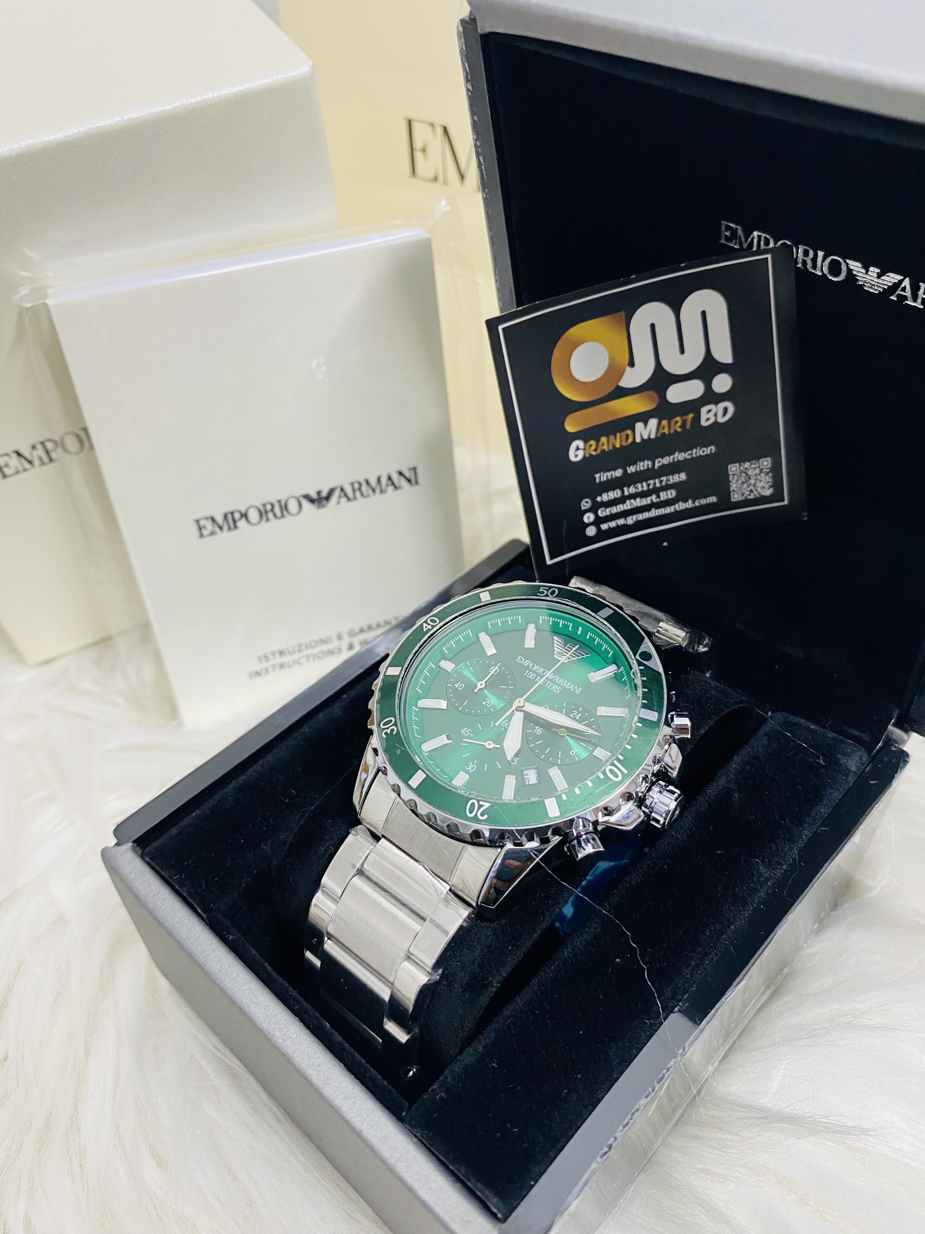 Emporio Armani World explore  Green Dial Chronograph mens watch