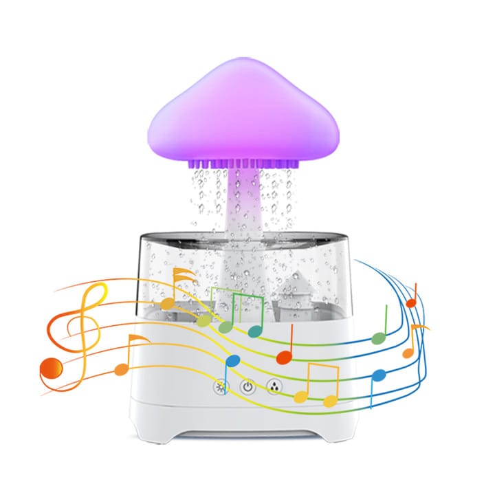 5 IN 1 Bluetooth Speaker Rain Cloud Humidifier, switchable 7 colors, 450ml capacity super quiet, intelligent anti-dry function_img_4