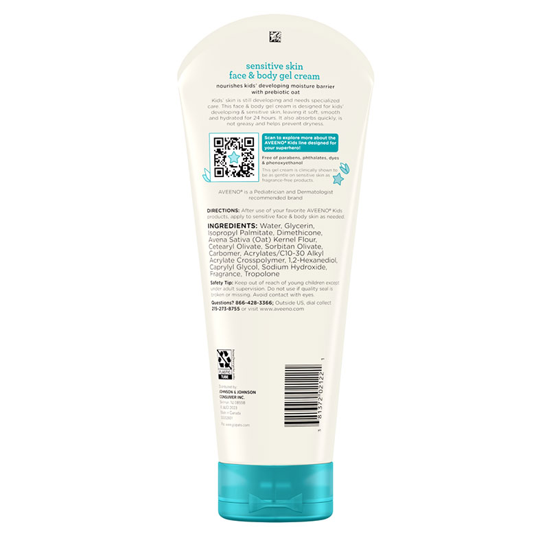 Aveeno Kids Sensitive Skin Face & Body Gel Cream_img_1