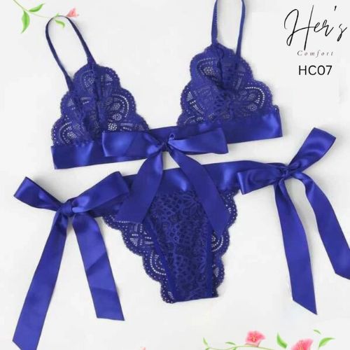 Tie Side S e x y Wireless Ribbon Lingerie Set