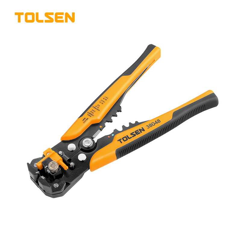 TOLSEN 38048 Industrial Automatic Wire Stripper | 8" (200mm) | 24-10 AWG | Stripping, Cutting & Crimping | Model: 38048_img_0