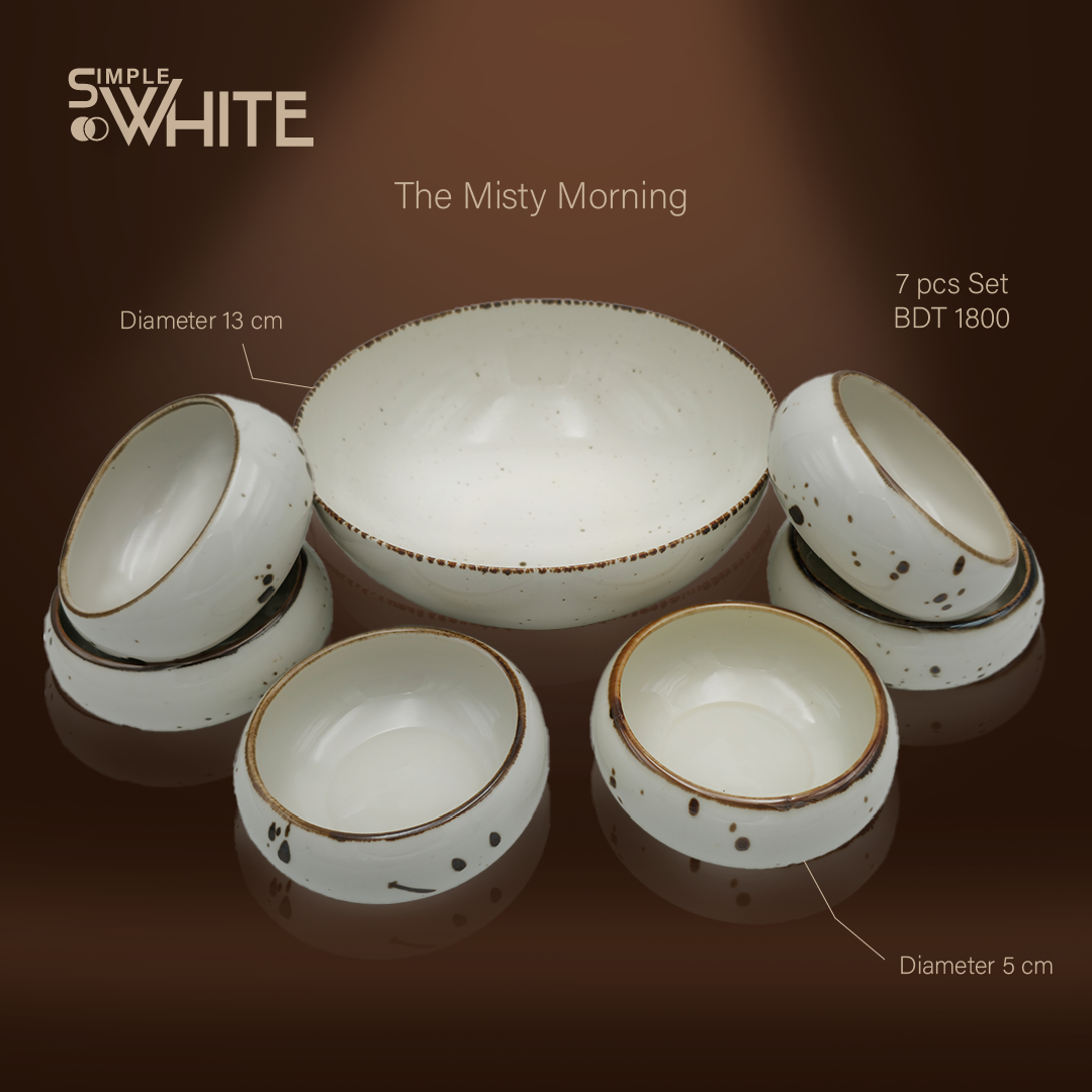 Simple & White The Misty Morning 7-Piece Bowl Set