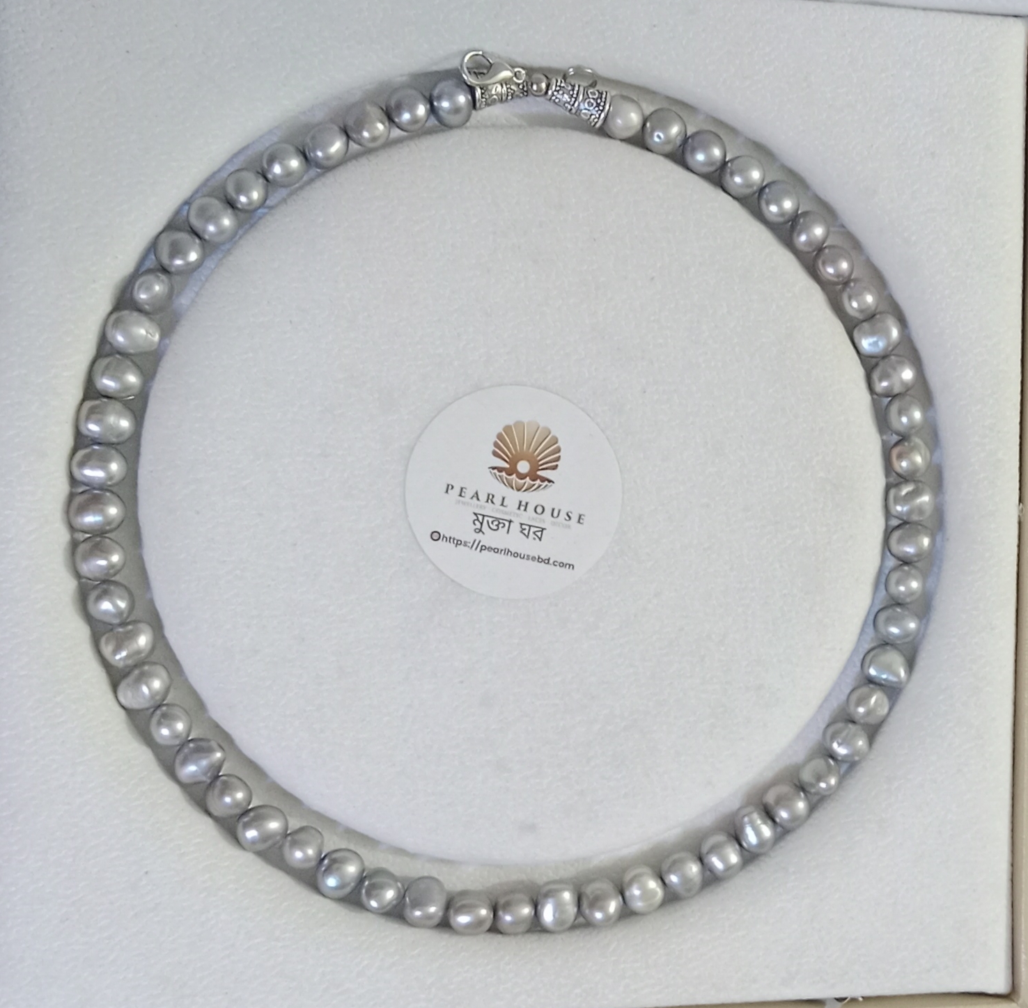 Ash colour Pearl Necklace_img_0