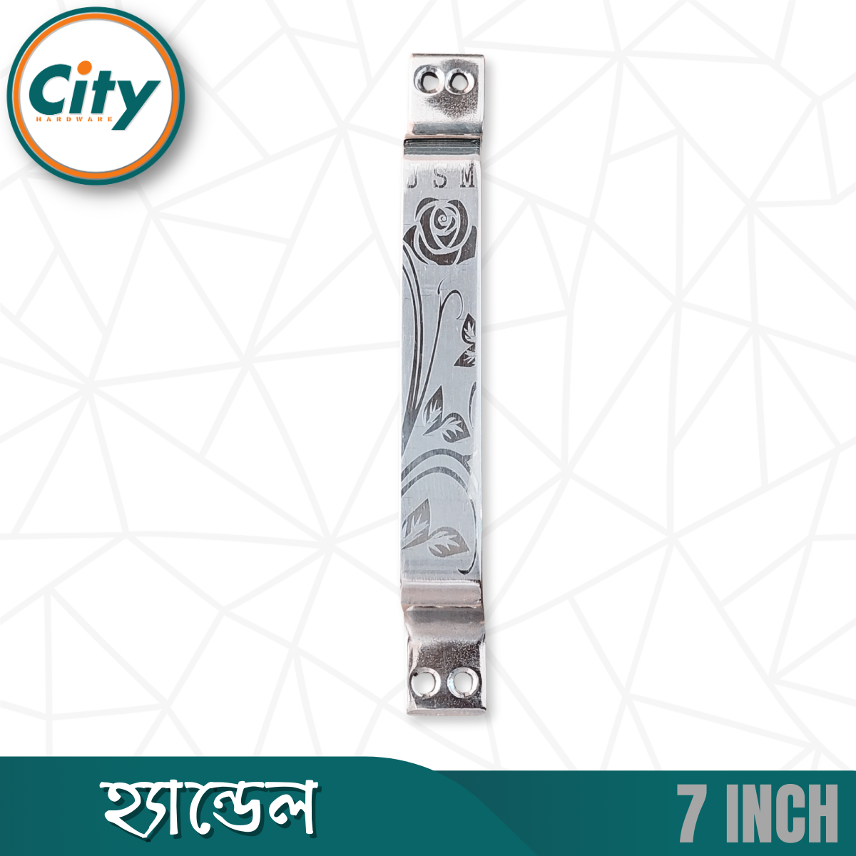 ৬ ইঞ্চি ডোর হ্যান্ডেল স্টেইনলেস স্টিল শিট হ্যান্ডেল লেজার প্রিন্ট করা দরজার হাতল_img_3