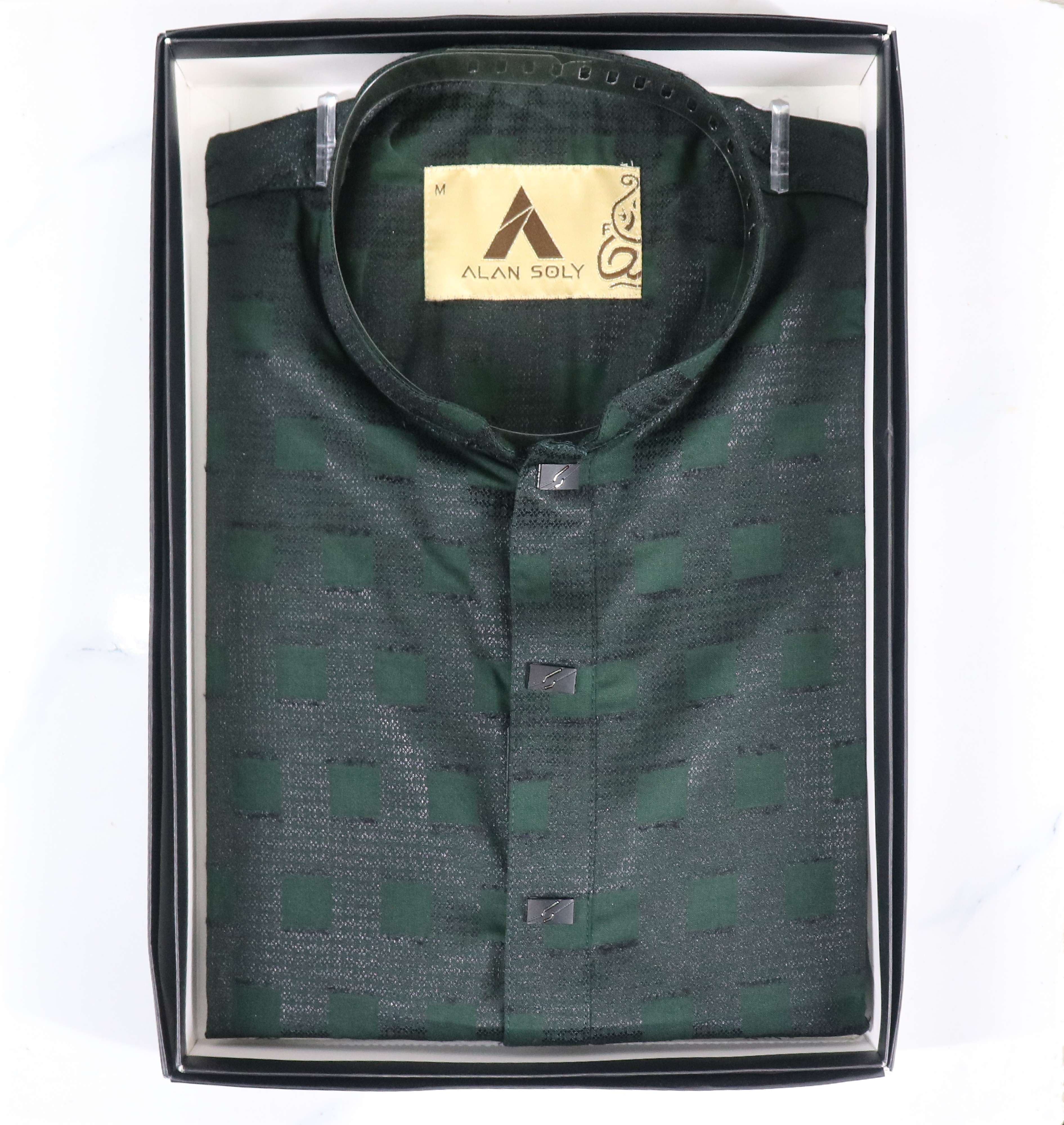 Premium Dark Green Panjabi – Elegant & Sophisticated