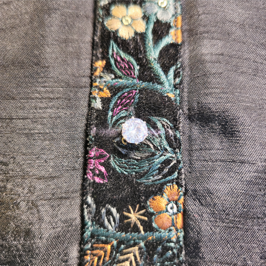 Men’s Black Panjabi with Multicolor Floral Embroidered Placket & Collar – Festive Wear by Simple White (Punjabi BDT 4,990 + Pajama BDT 2,500)_img_2