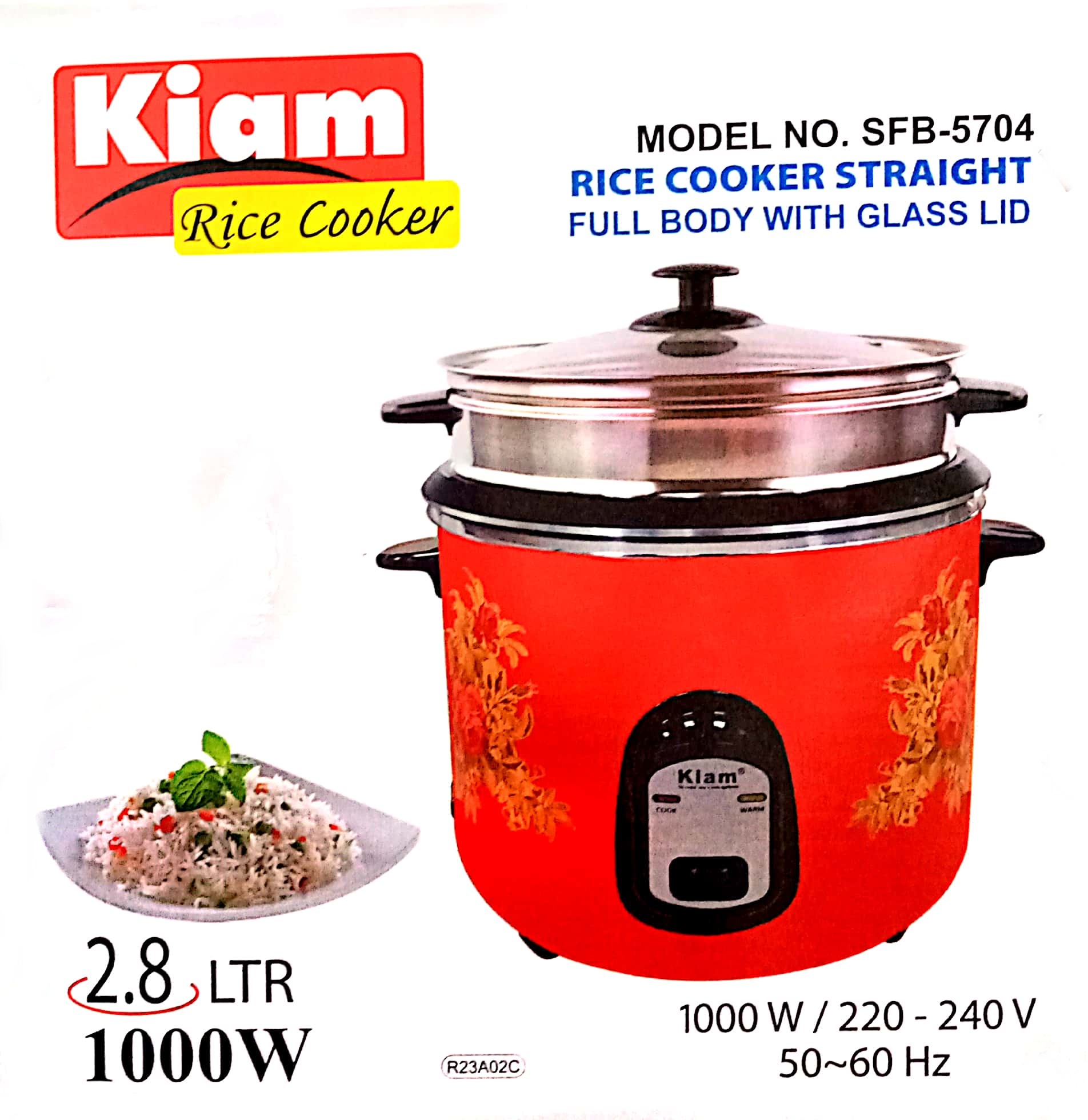 Kiam SFB-5704 2.8 Liter Stainless Steel + Non-Stick Double Pot Rice Cooker