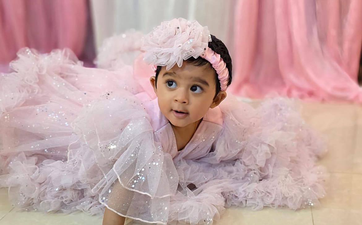 Glitter baby party dress