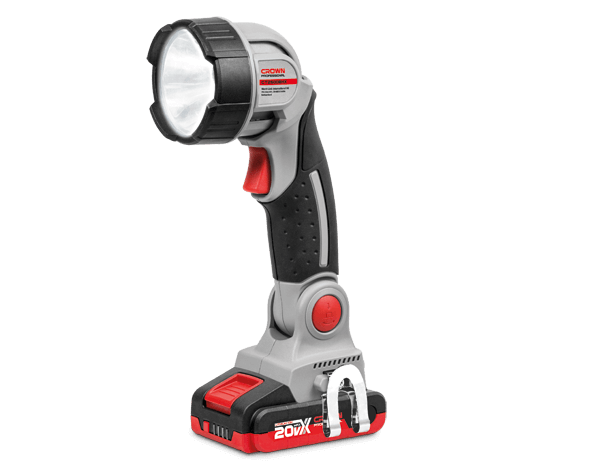 CROWN Cordless Work Light, 20V, 2Ah, LED power: 3w, With Battery And Charger; Model : CT26008
