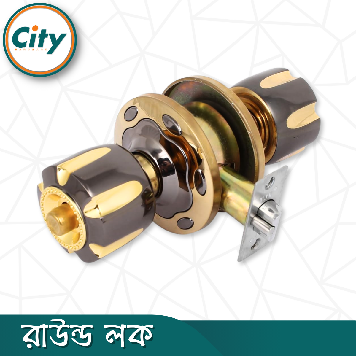 উচ্চ সুরক্ষা রাউন্ড লক ব্ল্যাক গোল্ড রঙের কামরাঙ্গা মডেল সর্বজনীন কাঠের দরজার লক Door Lock_img_2