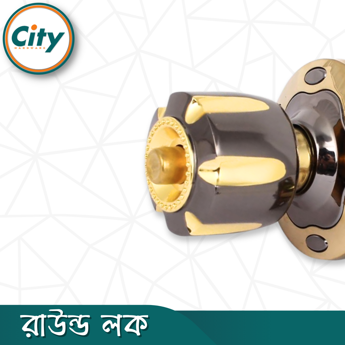 উচ্চ সুরক্ষা রাউন্ড লক ব্ল্যাক গোল্ড রঙের কামরাঙ্গা মডেল সর্বজনীন কাঠের দরজার লক Door Lock_img_4