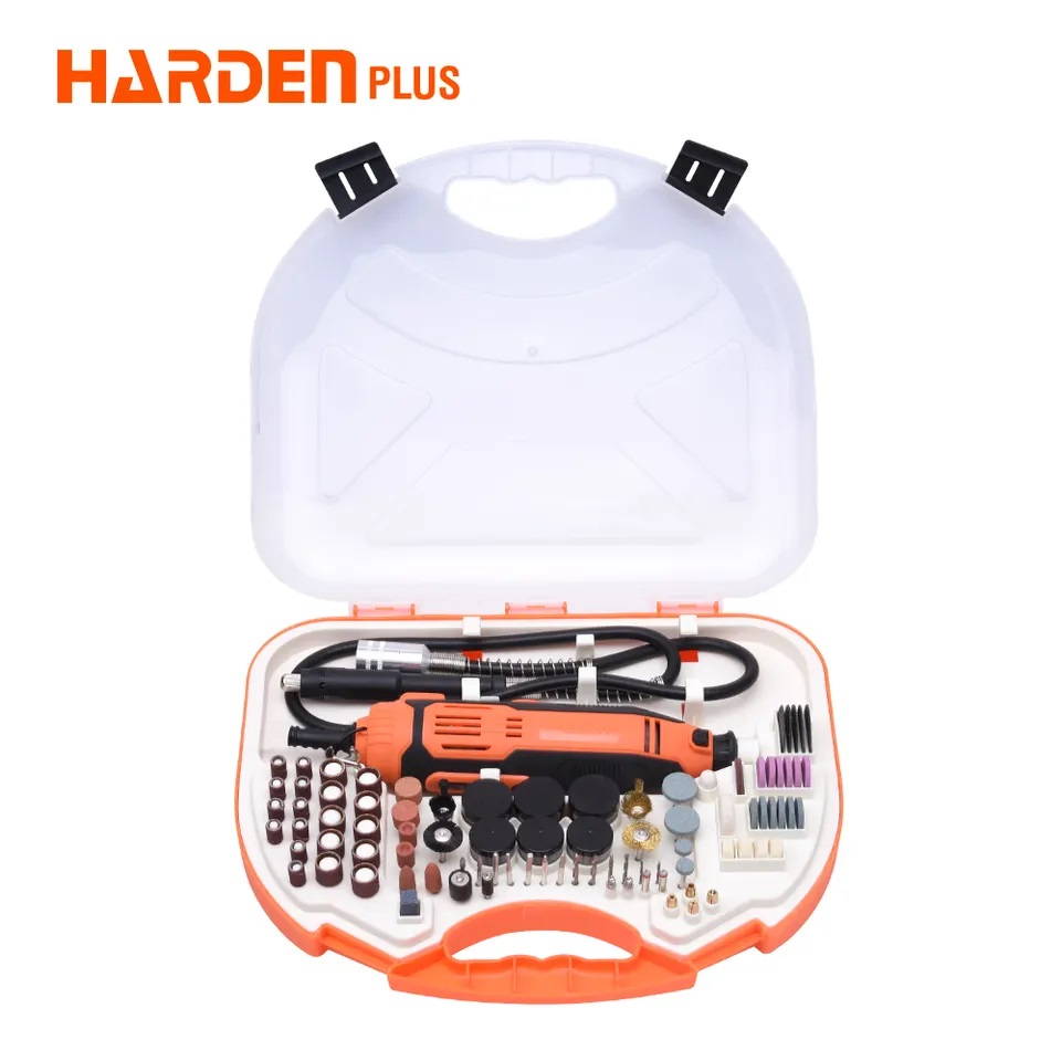 HARDEN 752912 130W 211Pcs Rotary Grinder Set, Hand Power Small Mini Grinder Kit Portable Hobby Rotary Electric Grinder Tool Set 752912