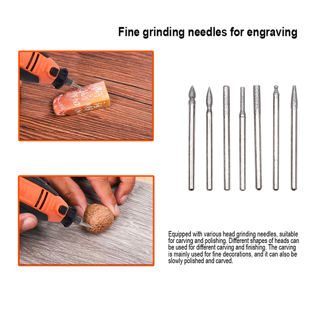 HARDEN 752912 130W 211Pcs Rotary Grinder Set, Hand Power Small Mini Grinder Kit Portable Hobby Rotary Electric Grinder Tool Set 752912_img_4