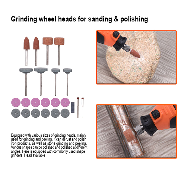 HARDEN 752912 130W 211Pcs Rotary Grinder Set, Hand Power Small Mini Grinder Kit Portable Hobby Rotary Electric Grinder Tool Set 752912_img_5