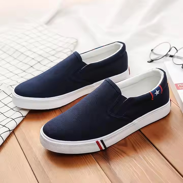 Men’s High Quality Slip-On Canvas Shoes – Lightweight, Breathable, Anti-Slip | White, Black, Navy, Denim | Price in BD_img_1