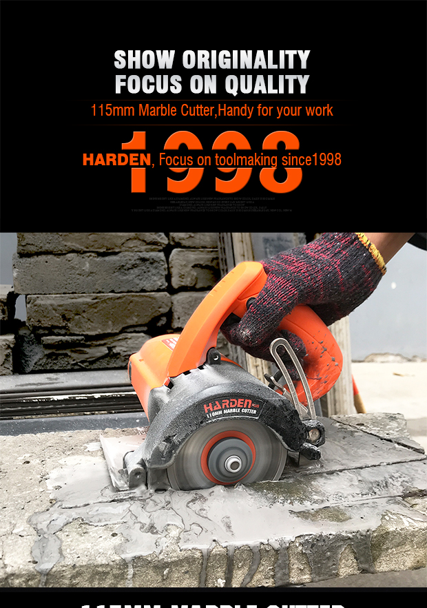 HARDEN 751512 1250W Marble Cutter Power Tool Small 115mm Portable Electric Concrete Marble Cutter Model: 751512_img_6