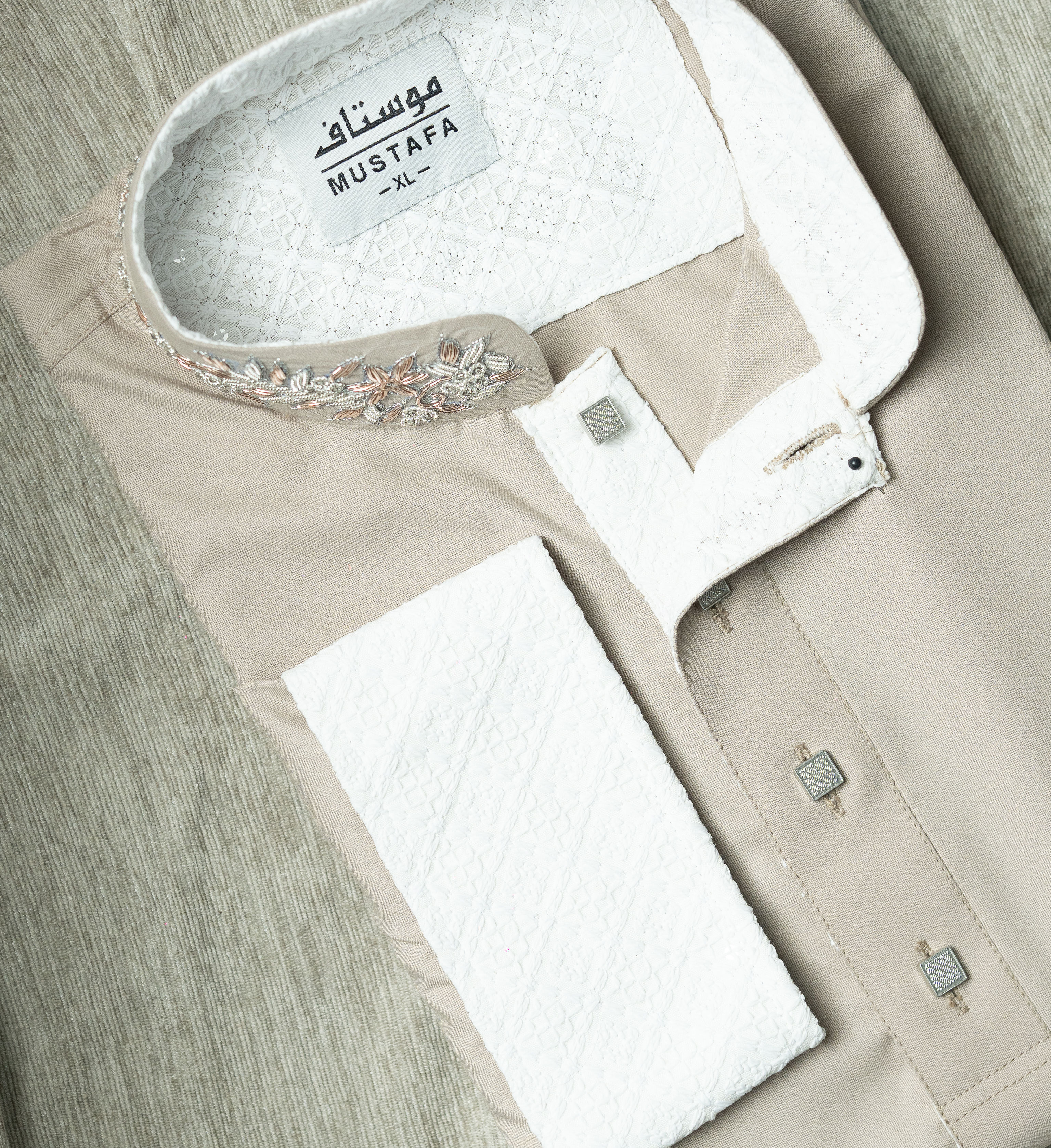 AZLAAN - BEIGE CREAM X ZARDOSI - Image 3