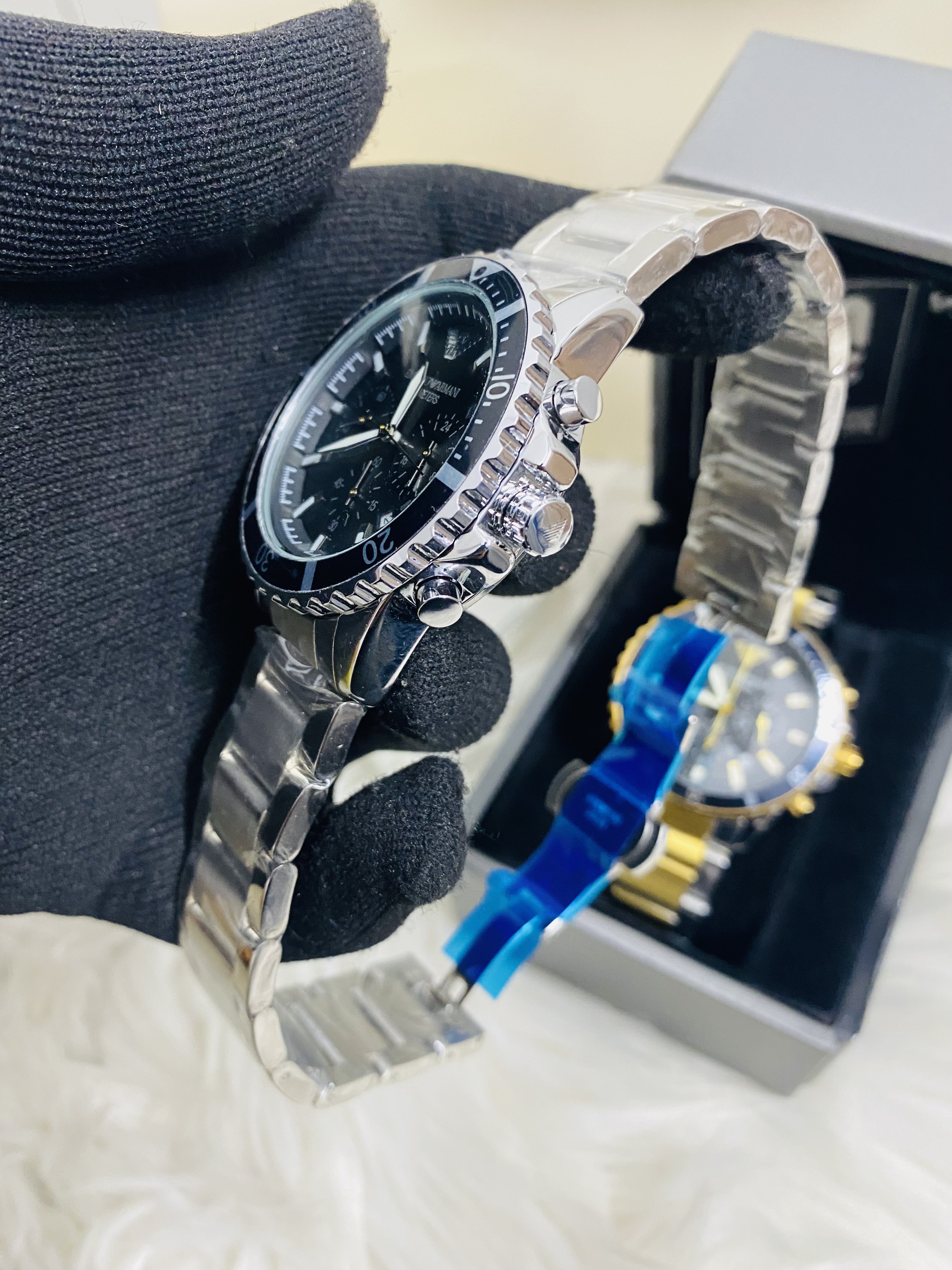 Emporio Armani World explore Black Dial Chronograph mens watch_img_1