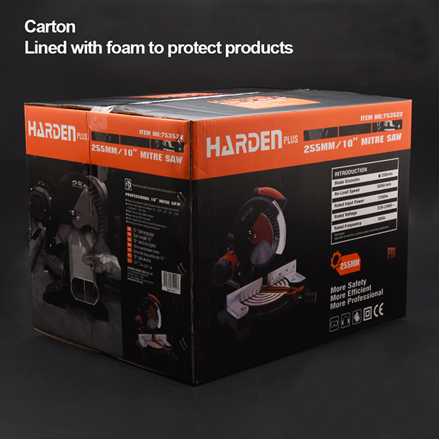 HARDEN 753522 Electric Mitre Saw, 255mm, 1350W Power Aluminum Cutting Portable Electric, Mitre Saw 753522_img_1