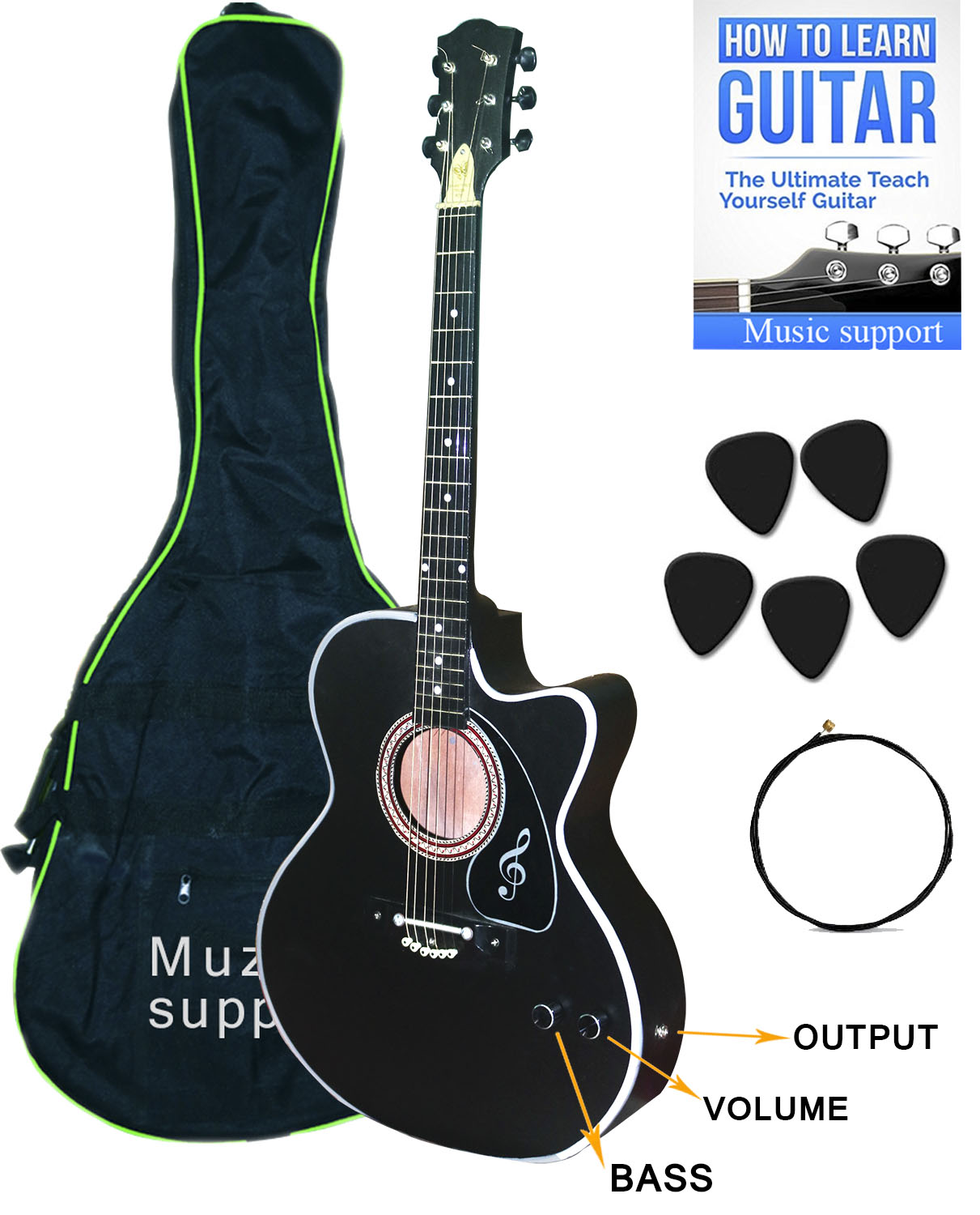 Acoustic Guitar with volume controller system 40 Beginner Guitar For Learners-