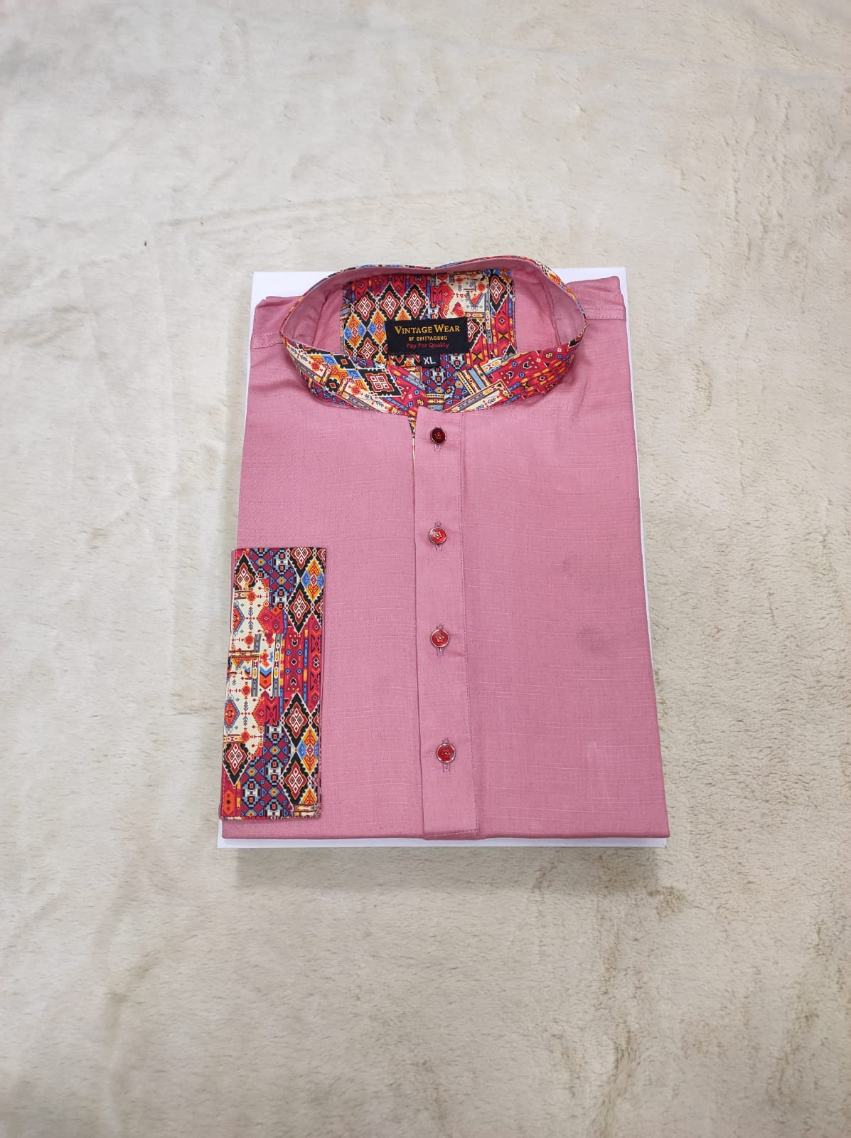 Premium Beby pink contrast panjabi for men (Trendy golapi beauty)_img_1