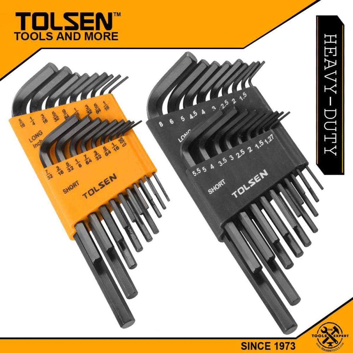 TOLSEN 20094 36Pcs Allen Hex Key Set (Inches & Metric) Black Finish Model: 20094_img_1