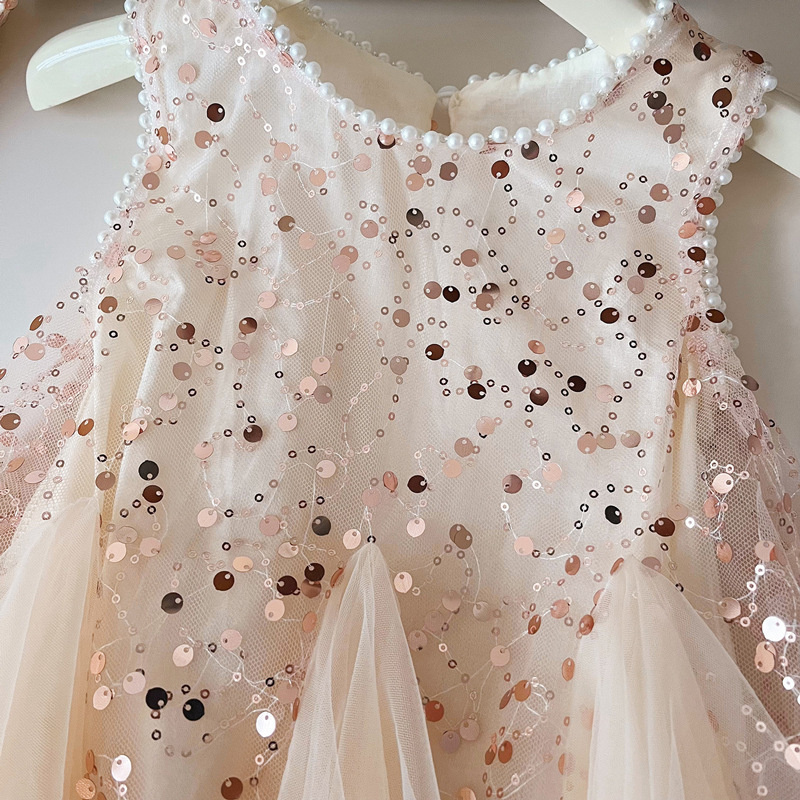 Kids Girls Korean Princess Sleeveless Ruffle Lace Party Dress (1 to 6 years)_img_4