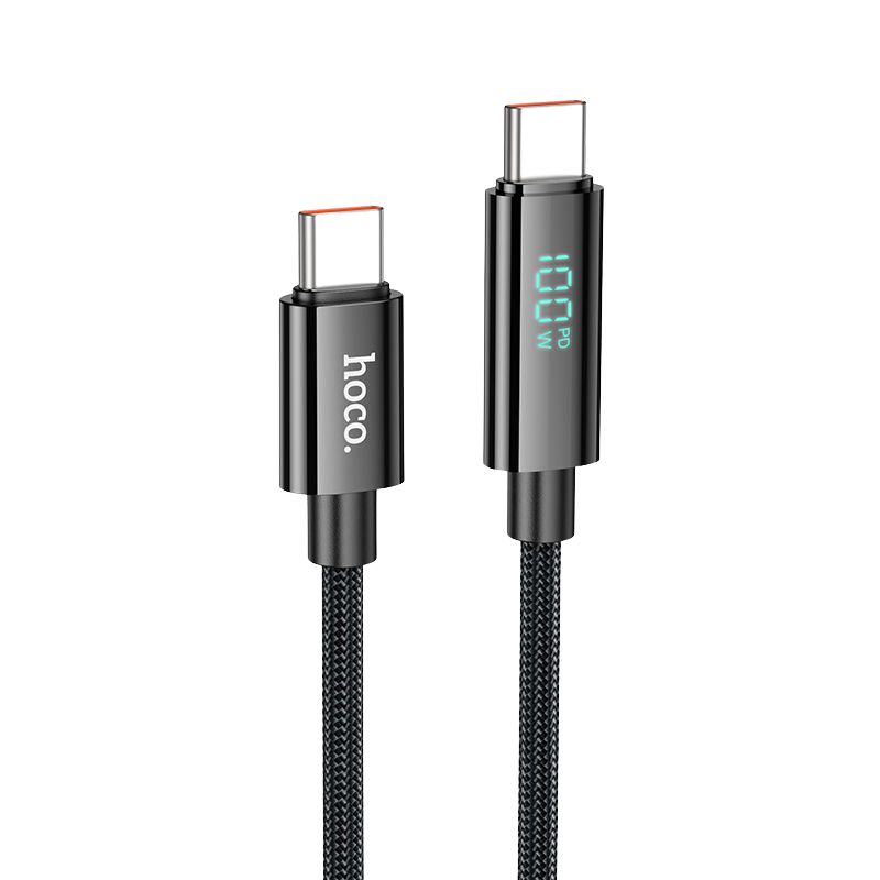 Hoco U125 Benefit 100W Fast Charging Data Cable with Display (Type-C to Type-C)