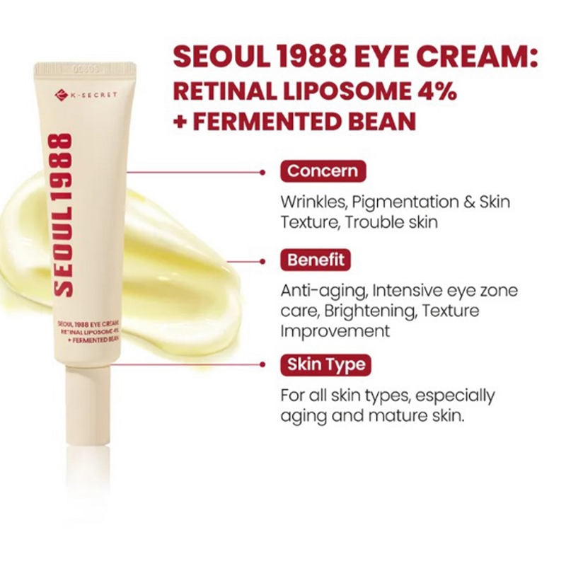 KSECRET SEOUL 1988 Eye Cream : Retinal Liposome 4% + Fermented Bean 30ml_img_2