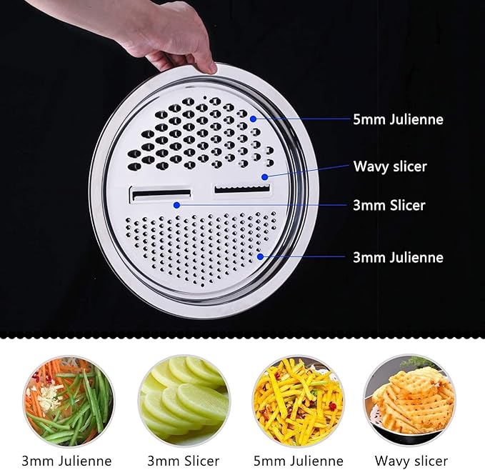3-in-1 Stainless Steel Grater Bowl – Multifunctional Vegetable Chopper, Slicer & Strainer_img_1