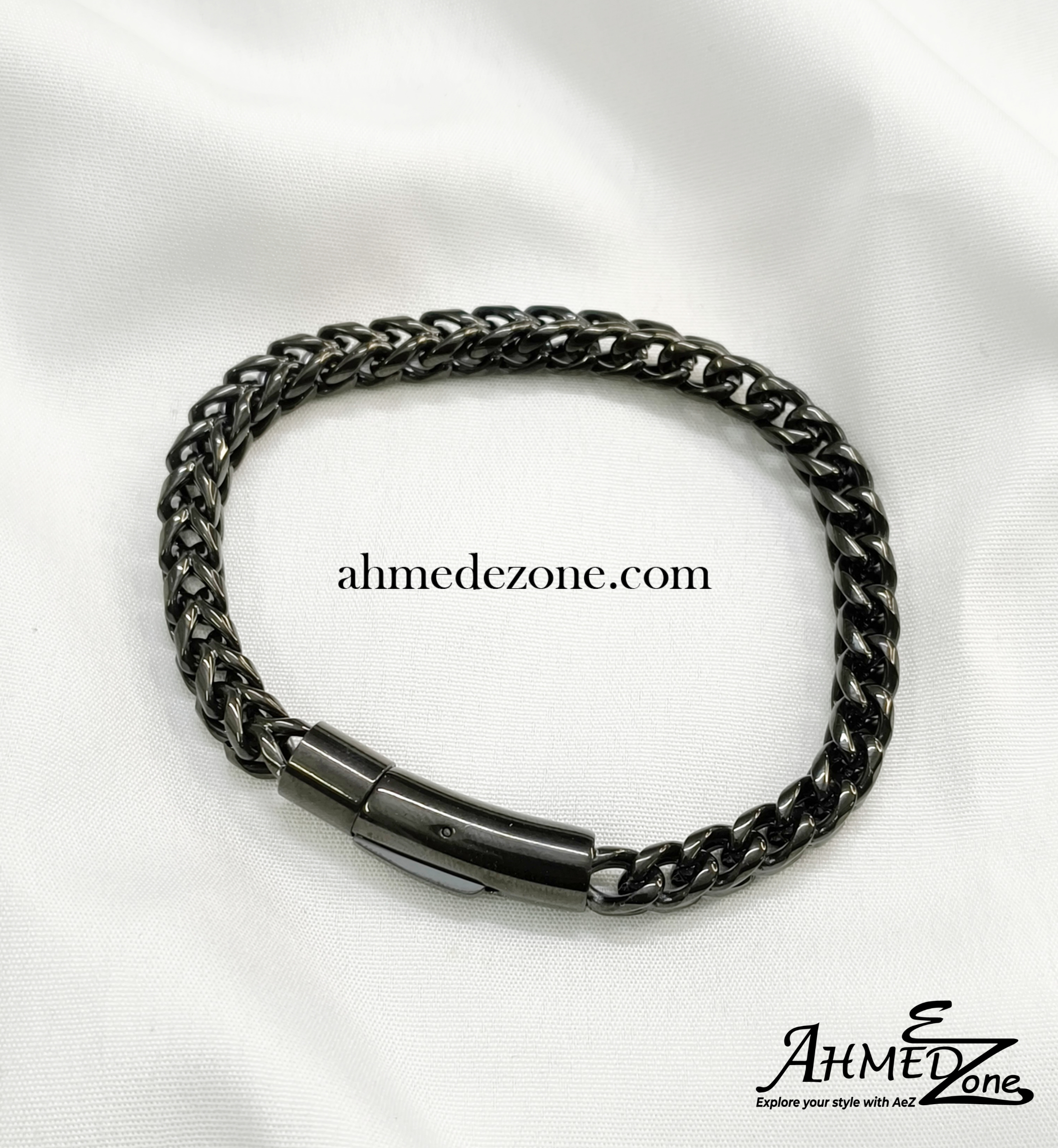 Franco Men's Bracelet Stainless Steel Black Edition