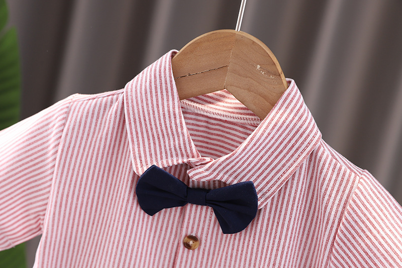 Kids Boys Summer Gentleman Outfit – Bow Tie Shirt & Shorts with Suspenders (6 Months to 5 Years)_img_4