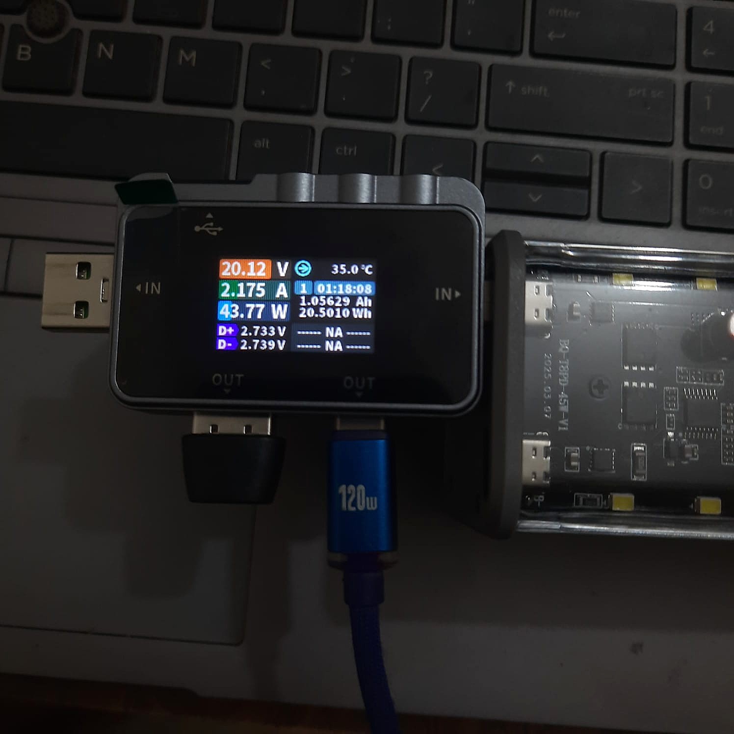 PD 45W Super Fast Charging Transparent Power Bank Case Solderless 8pcs 18650 Battery with LED Light_img_2
