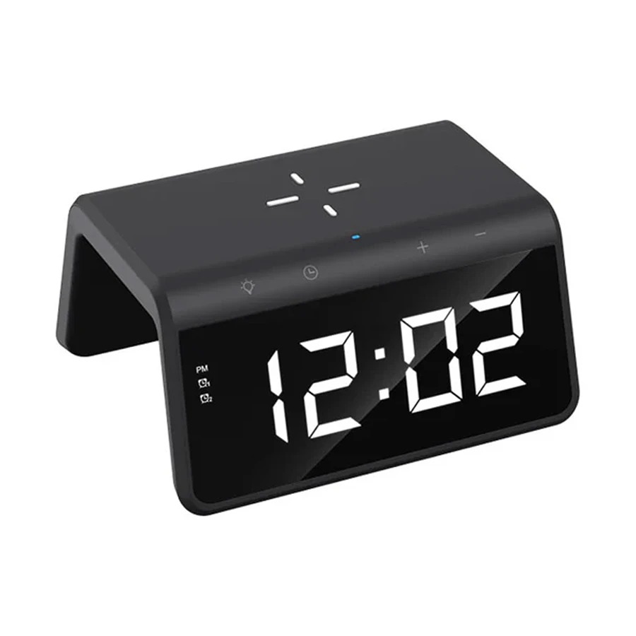 Havit W320 15W Black Wireless Charger with Alarm Clock & Ambient Light