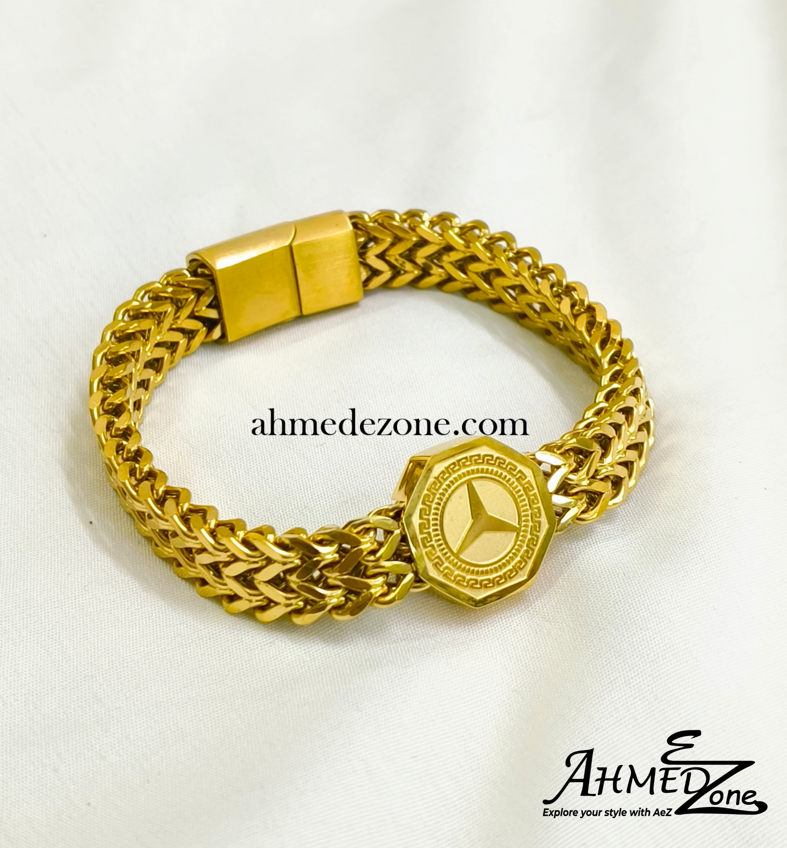Men's Premium Quality Bracelet double row Golden Edition