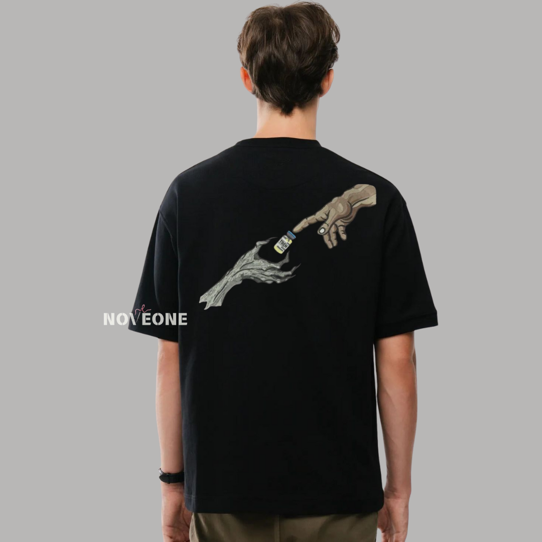 NoveOne N25047– Premium Oversized T-Shirt (Color: Black)