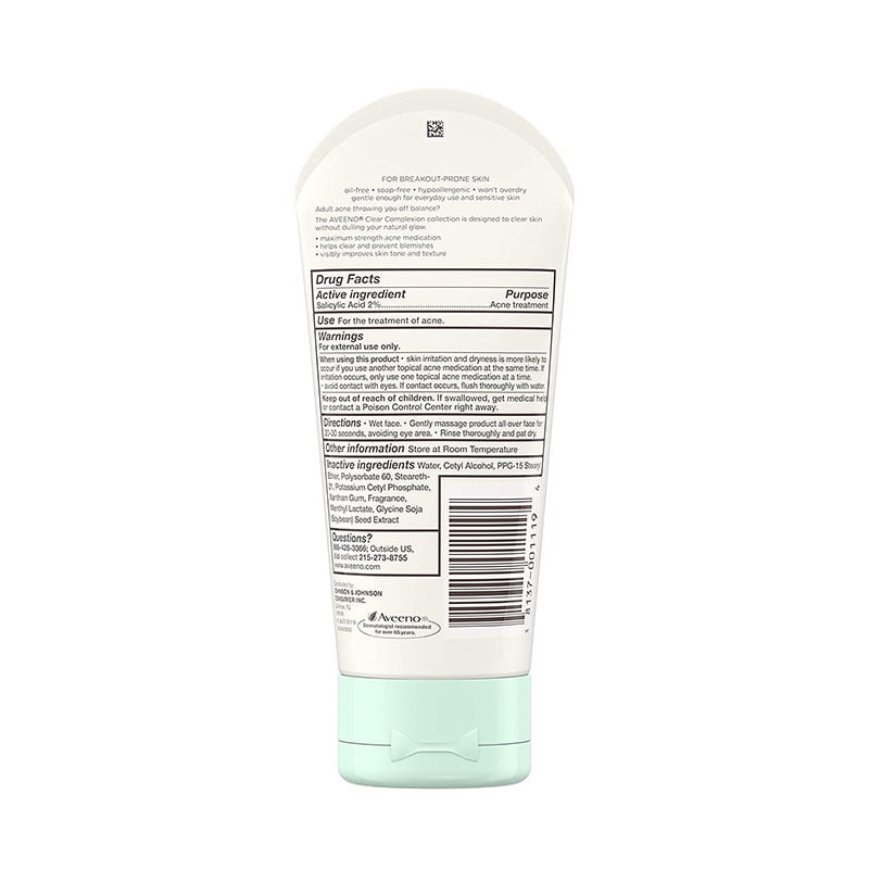 Aveeno Clear Complexion Cream Face Cleanser With Salicylic Acid_img_1