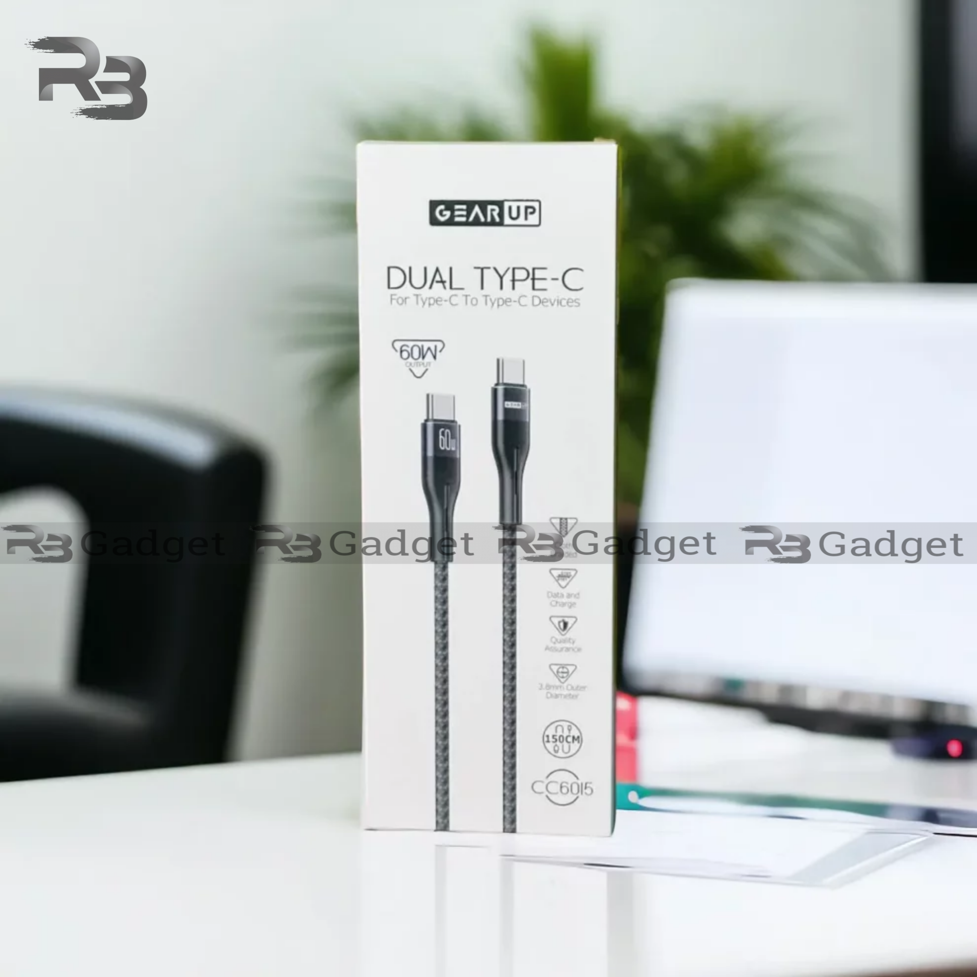 GearUP CC6015 Type-C to C 60W PD Fast Charging & Data Cable – 1.5m_img_0