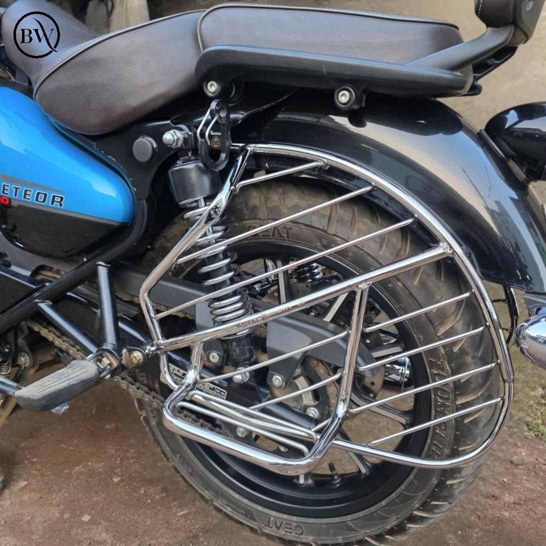 Premium Heavy SS Left Side Sharee Gourde For Royal Enfield Meteor_img_0