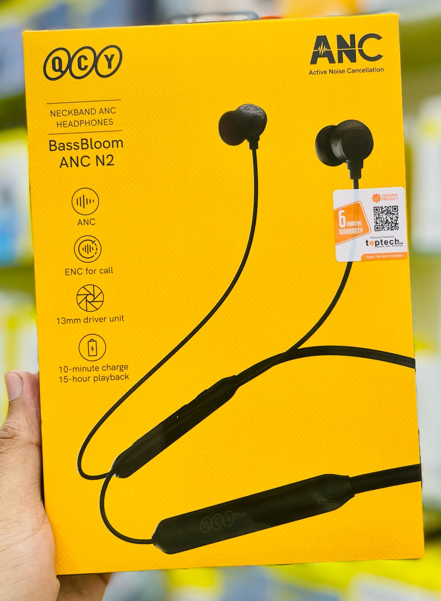 QCY BassBloom ANC N2 Neckband black colour_img_0