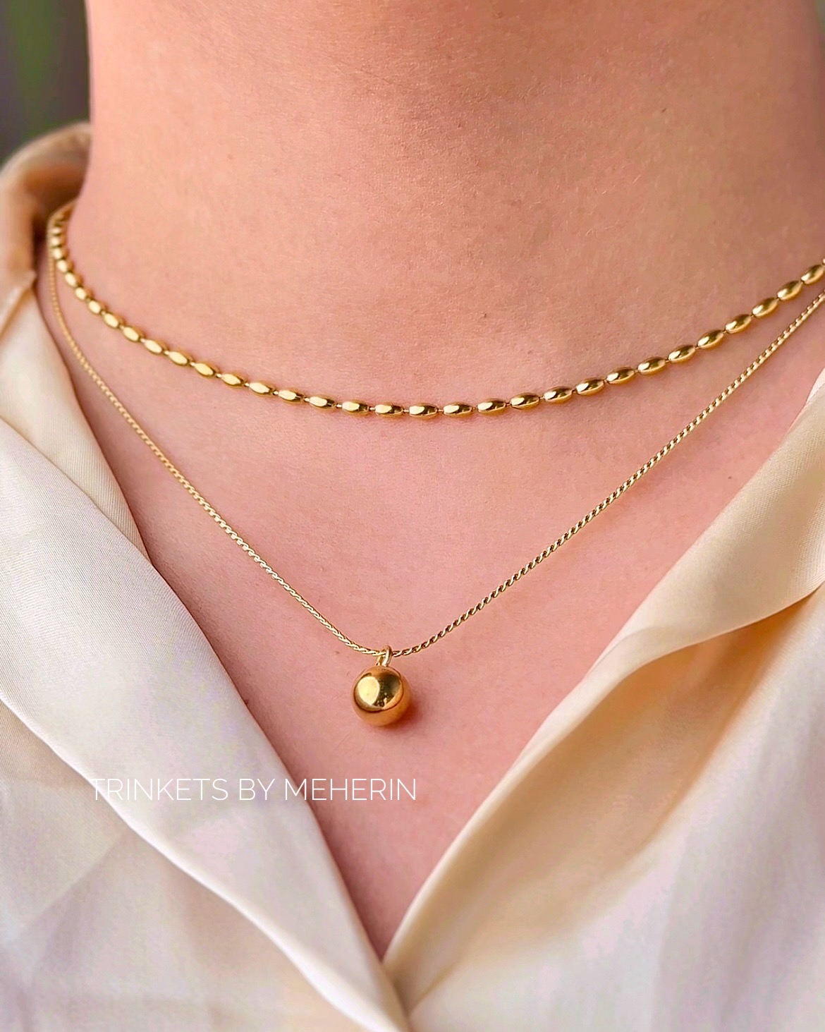 Double layer round bead neckpiece_img_0