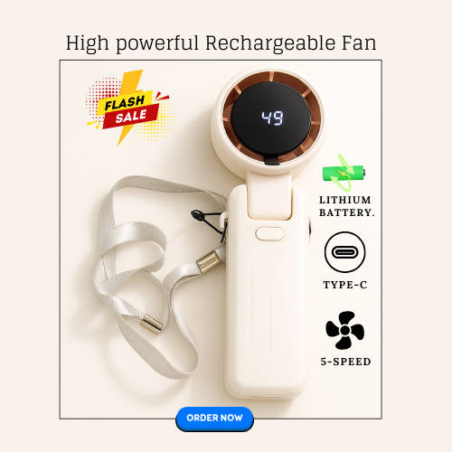 High Speed Rechargeable Mini Fan.