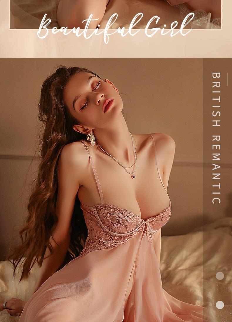 premium front open night dress - Image 9