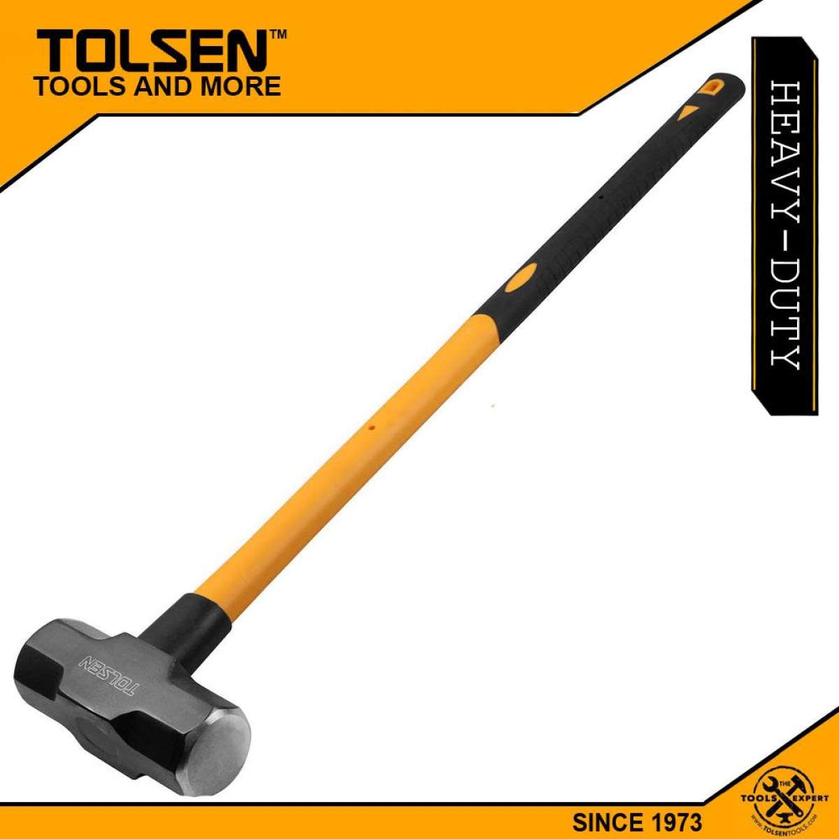 TOLSEN 25045 Sledge Hammer, 2.7kg (6lbs), Fiberglass Handle, Heat Treated, Black Painted; Model: 25045_img_1