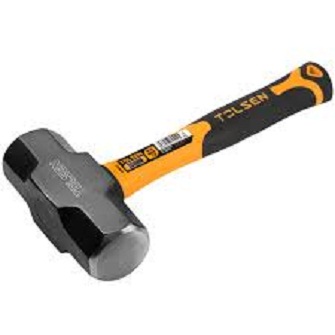 TOLSEN 25043 Sledge Hammer, 0.9kg (2lbs), Fiberglass Handle, Heat Treated, Black Painted | Model: 25043_img_2