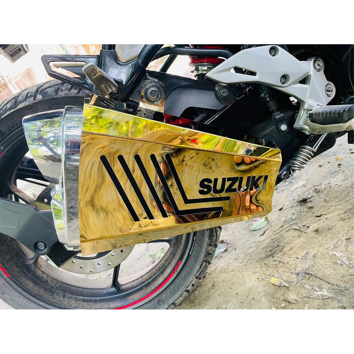 Premium Golden Silencer Cover For Suzuki Gixxer All Model_img_0